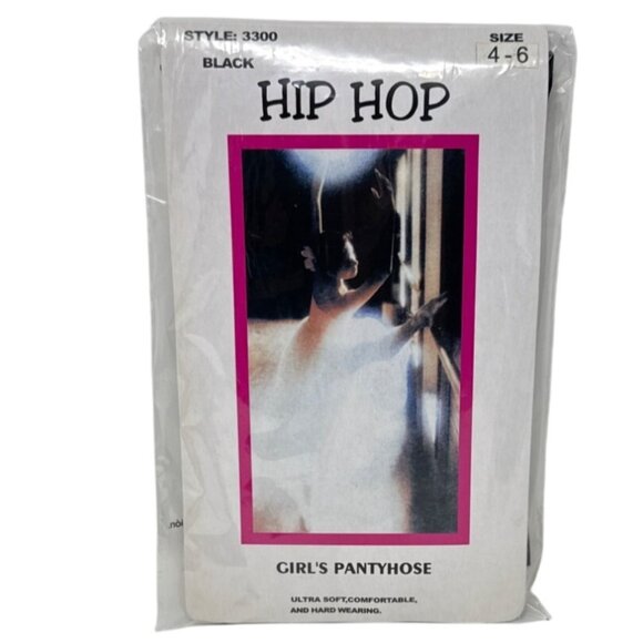 Hip Hop Girls Pantyhose Black Size 4-6 Nylon & Spandex - Picture 1 of 2